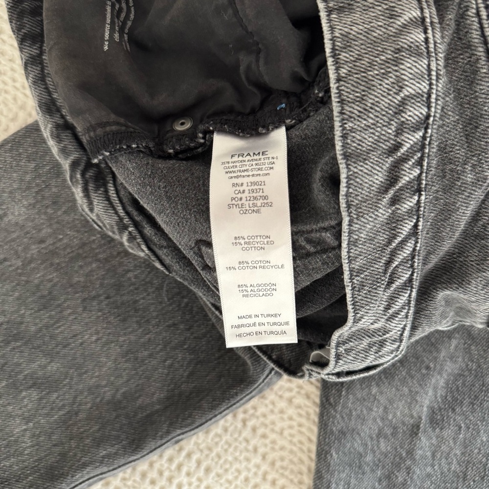FRAME Denim Black Le Slouch Jeans Size 27 - Picture 5 of 6